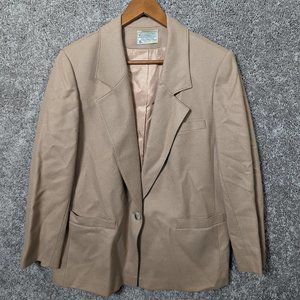 Vintage Pendleton Women’s Beige Blazer Sz 18W 100% Virgin Wool USA